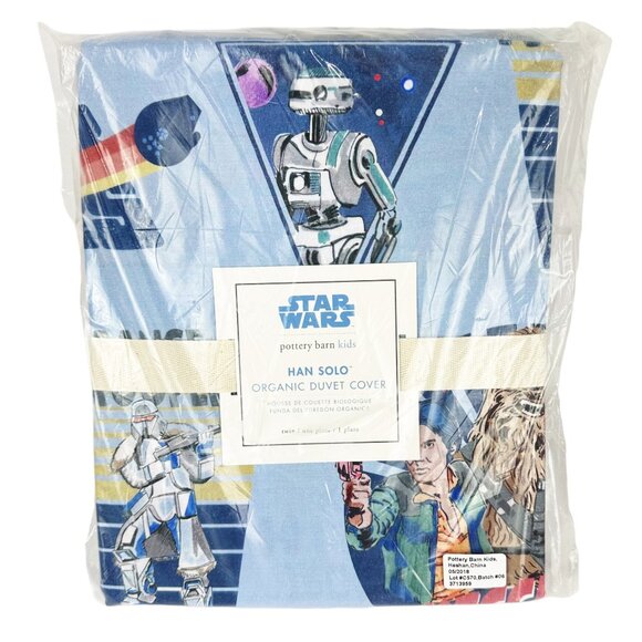 NEW Pottery Barn Kids STAR WARS Han Solo Organic Duvet Cover TWIN Size Chewbacca